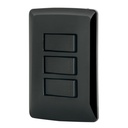 Placa armada 2 interruptores 1 escalera negro,línea Italiana PA-APTR-EIN