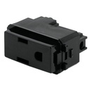 Contacto sencillo, 2 polos + tierra, línea Italiana, negro COA-IN