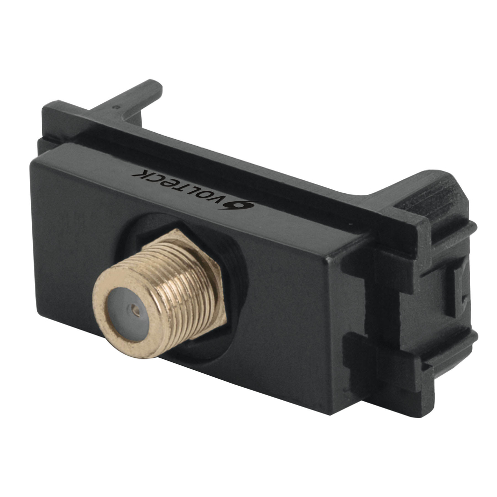 Toma de televisión, línea Italiana, color negro, VOLTECK TV-IN