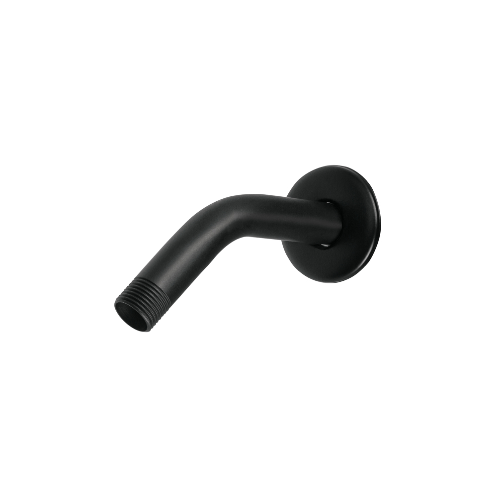 Brazo corto con chapetón para regadera, negro mate, AQUA BCH-500M