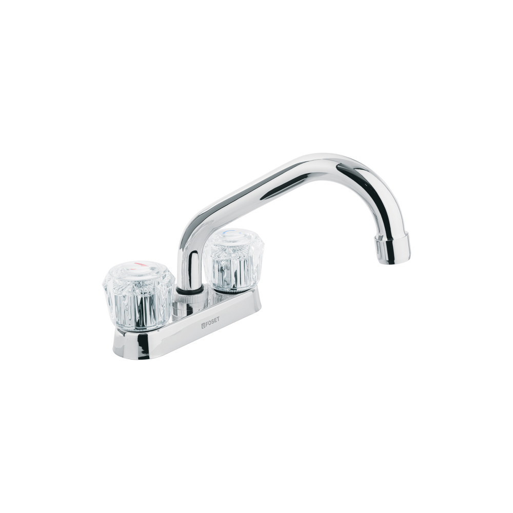 Mezcladora 4' para lavabo, tubular, manerales de acrílico M-070A