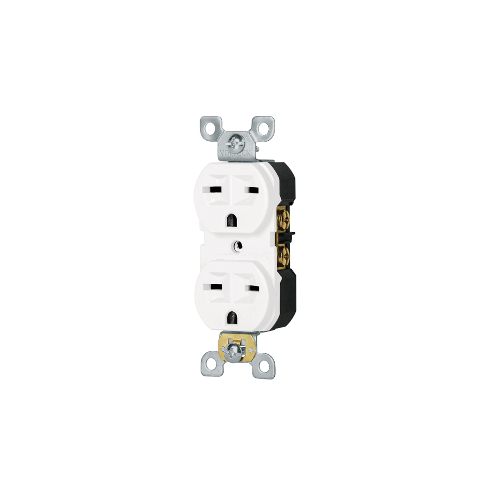 Contacto dúplex, cara de chino, Standard, blanco, Volteck CODO-CHSB