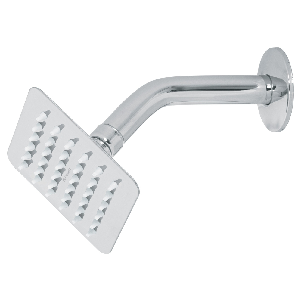 Regadera cuadrada 4', acero inox, con brazo, cromo, TÚBIG R-413