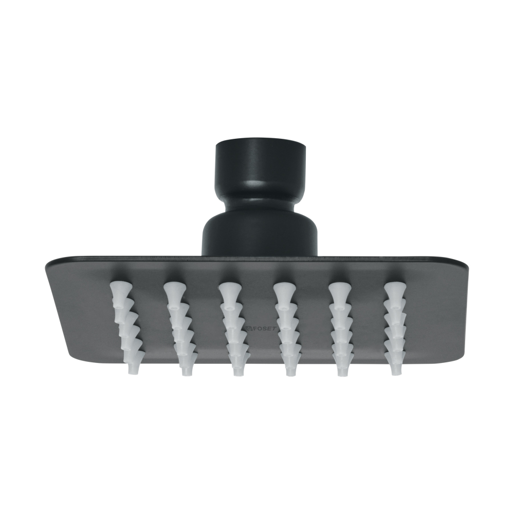 Regadera cuadrada 4', acero inox, sin brazo, negro, TÚBIG R-413SM