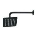 Regadera cuadrada 6', acero inox, con brazo, negro, TÚBIG R-414M