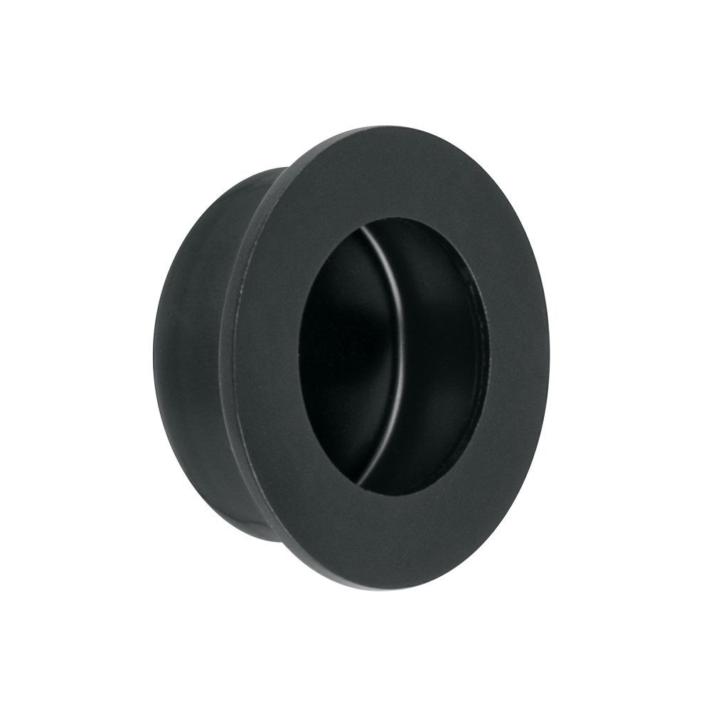 Jaladera de embutir circular No. 2, negro mate, HERMEX JALED-62