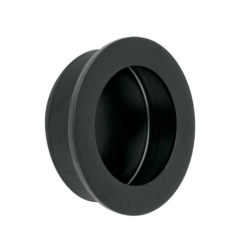 Jaladera de embutir circular No. 3, negro mate, HERMEX JALED-63