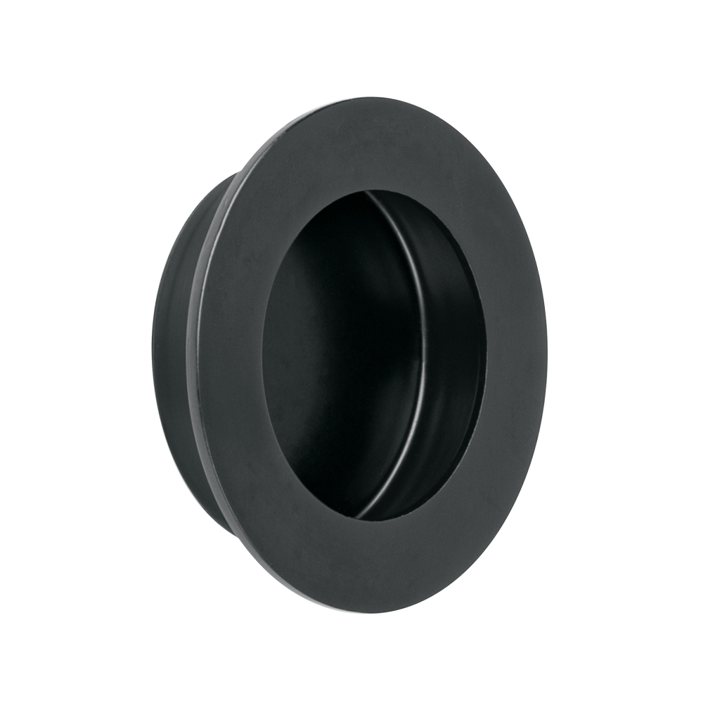 Jaladera de embutir circular No. 4, negro mate, HERMEX JALED-64