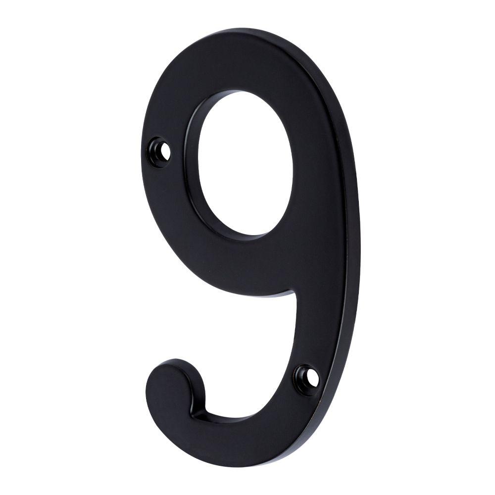 Número 9 de latón sólido 4', negro, HERMEX NUCH-9N