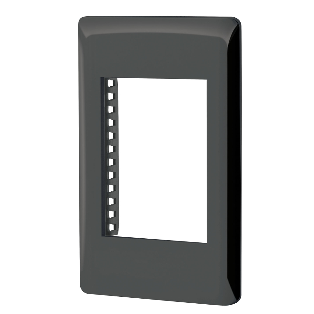 Placa negra de 1 ventana 3 módulos, línea Lisboa, Volteck PPTR-LN