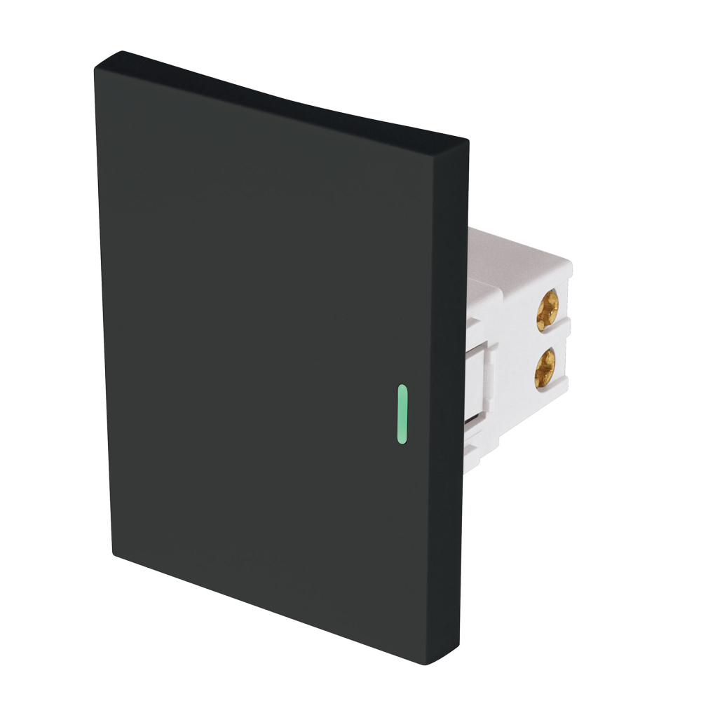 Interruptor sencillo negro de 3 módulos, línea Lisboa APSE3-LN