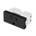 Contacto aterrizado negro de 1 módulo, línea Lisboa, Volteck COA-LN