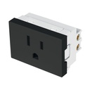 Contacto aterrizado negro de 1.5 módulos, línea Lisboa COA15-LN