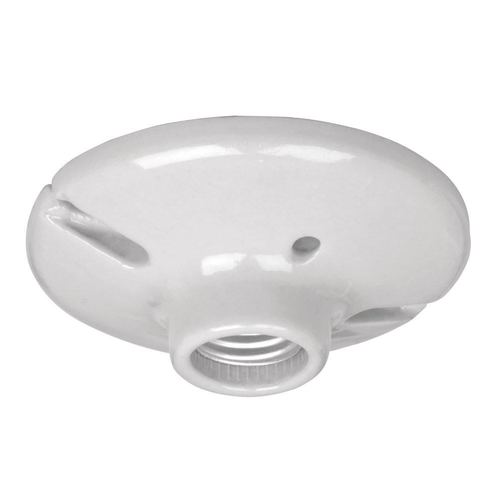 Portalámpara de porcelana, 4-1/2', redonda, a granel VOLTECK POPO-18G