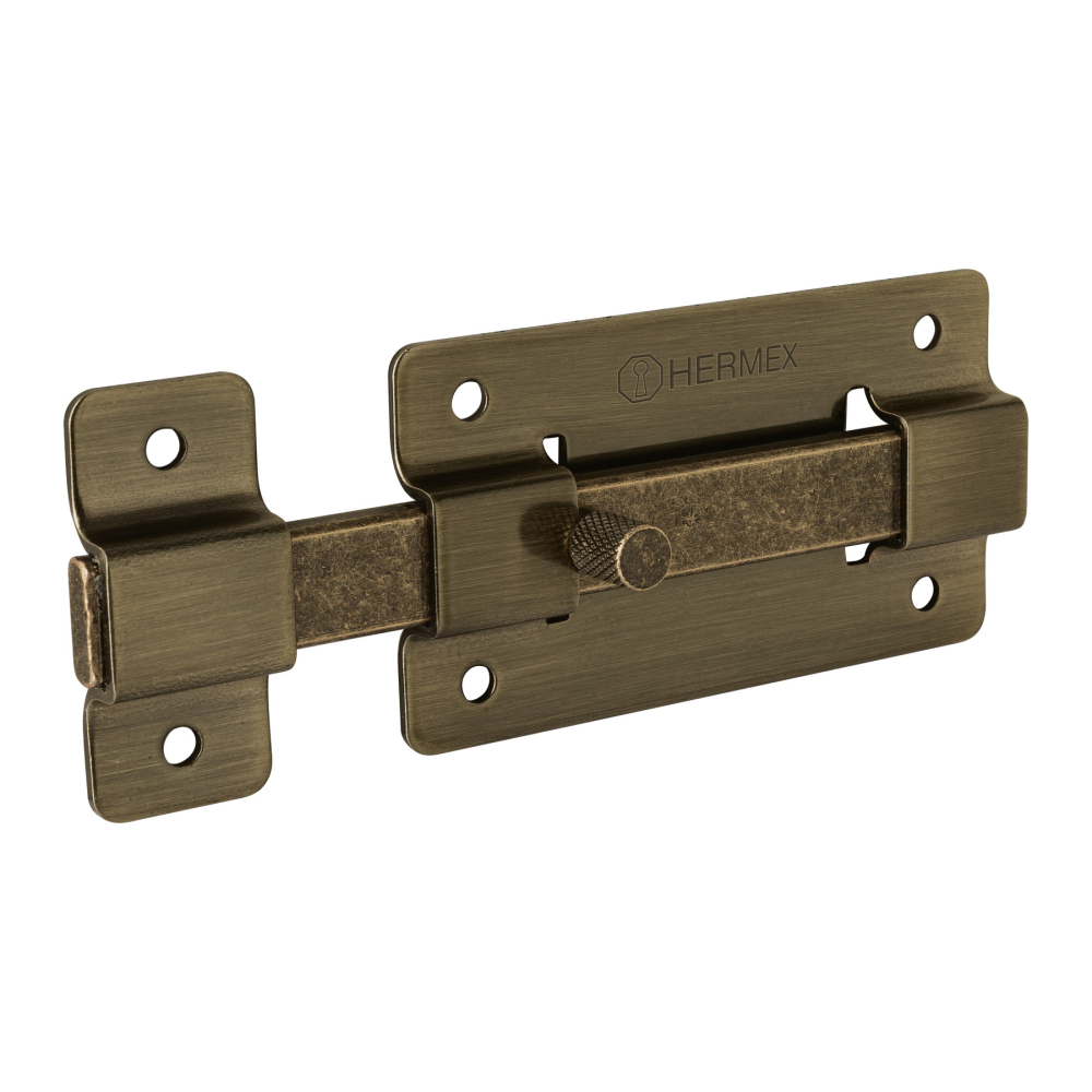 Pasador de barra plana 4', latón antiguo, HERMEX PAA-37