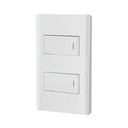 Placa armada blanca con 2 interruptores 1 módulo, Lisboa PA-APDO1-LB