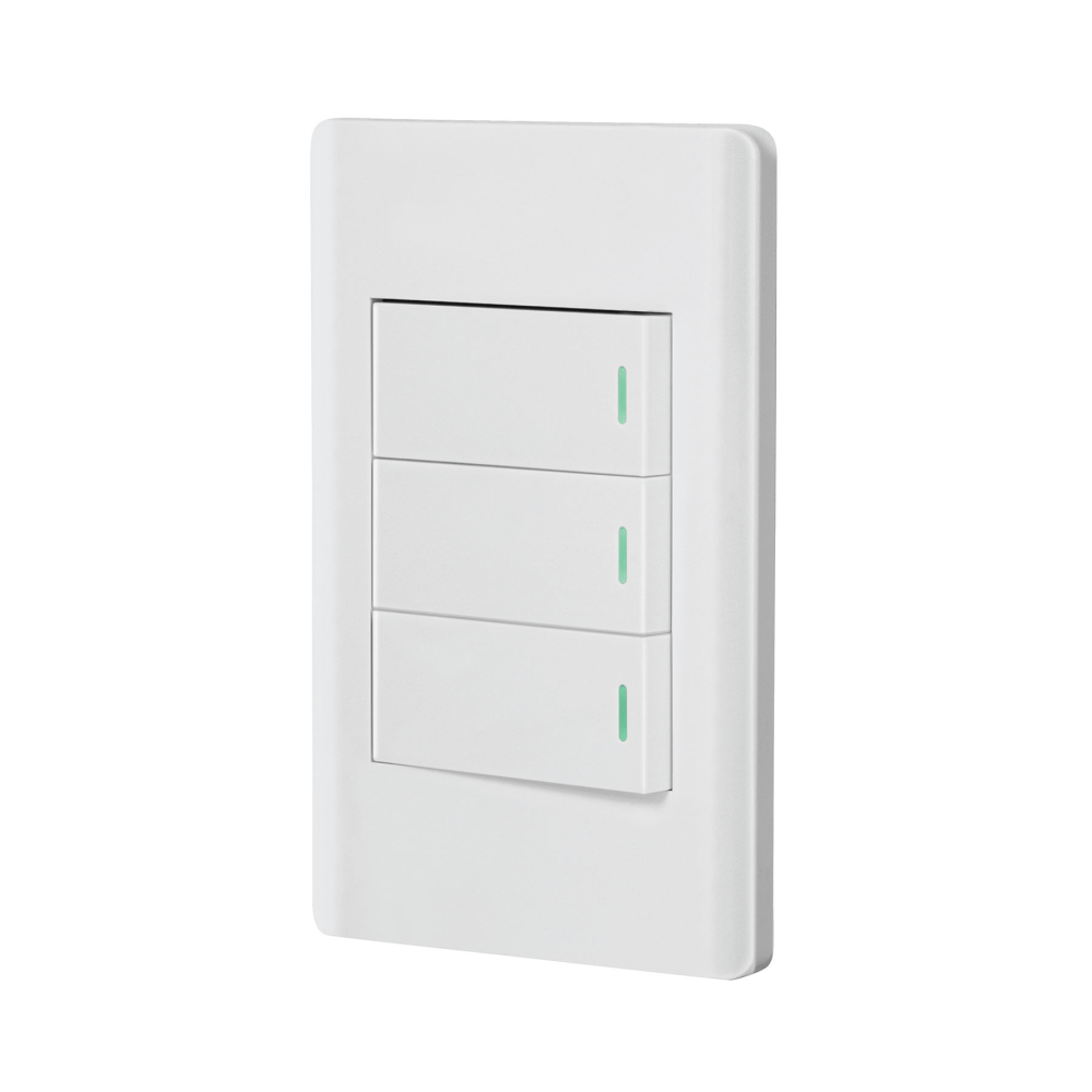 Placa armada blanca 3 interruptores 1 módulo, Lisboa PA-APTR-LB