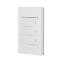 Placa armada blanca 3 interruptores 1 módulo, Lisboa PA-APTR-LB