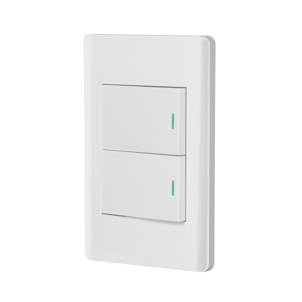 Placa armada blanca 2 interruptores 1.5 módulos, Lisboa PA-APDO15-LB