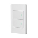 Placa armada blanca 2 interruptores 1.5 módulos, Lisboa PA-APDO15-LB