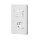 Placa armada blanca interruptor y contacto 1 módulo, Lisboa PA-APCO1-LB