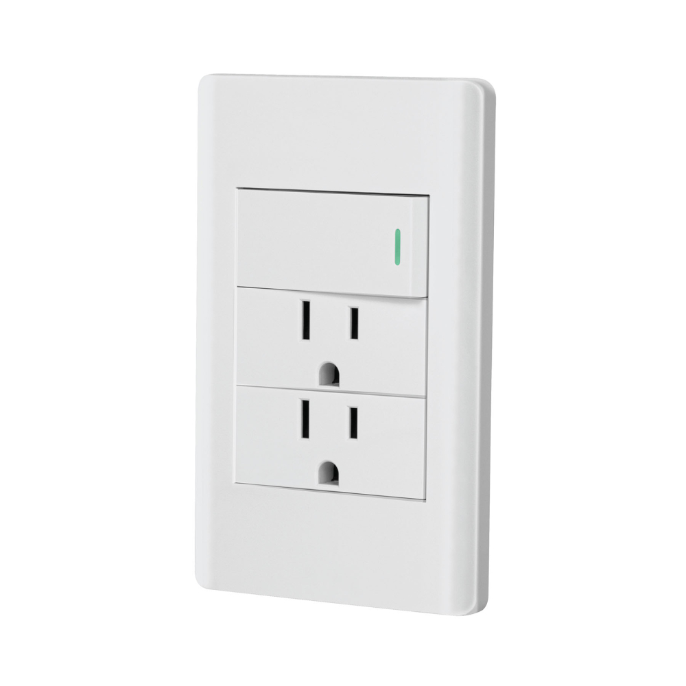 Placa armada blanca interruptor y 2 contactos 1 mód, Lisboa PA-APCO-L3B