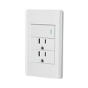 Placa armada blanca interruptor y 2 contactos 1 mód, Lisboa PA-APCO-L3B