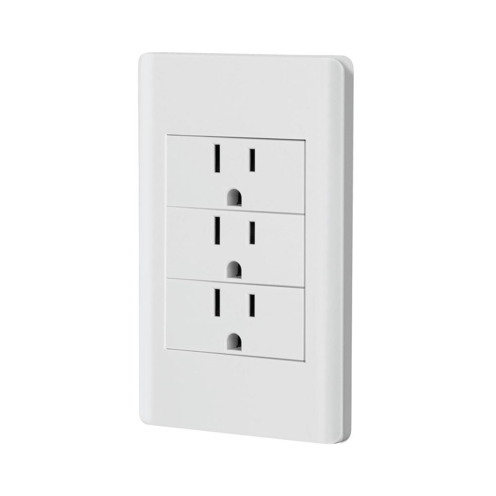 Placa armada blanca 3 contactos 1 módulo, Lisboa, Volteck PA-COTR-LB