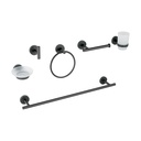 Juego de 6 accesorios para baño acabado negro, FOSET TÚBIG TBA-7000M