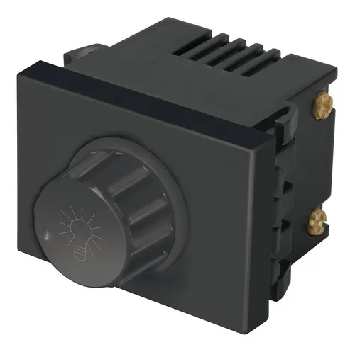 Dimmer giratorio, 1.5 módulos, línea Española, color negro DIM15-EN