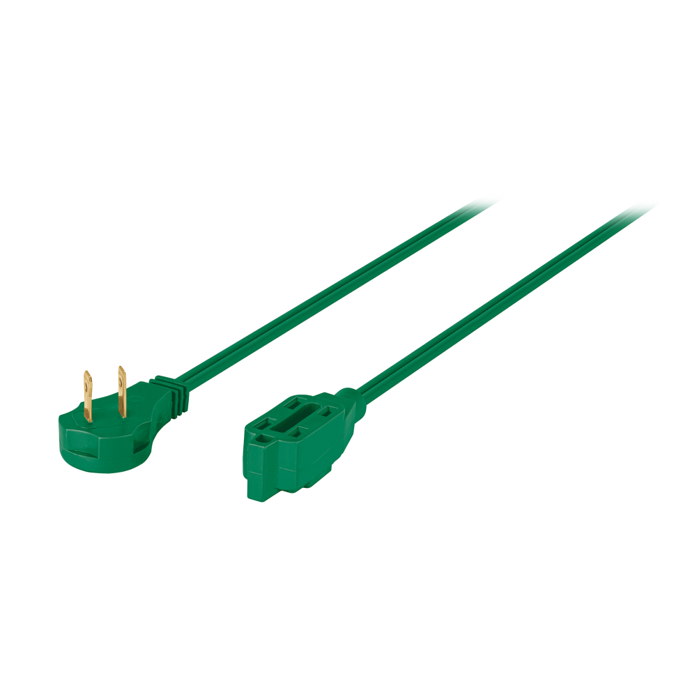 Extensión eléctrica doméstica 3 m clavija plana, verde ED-3V