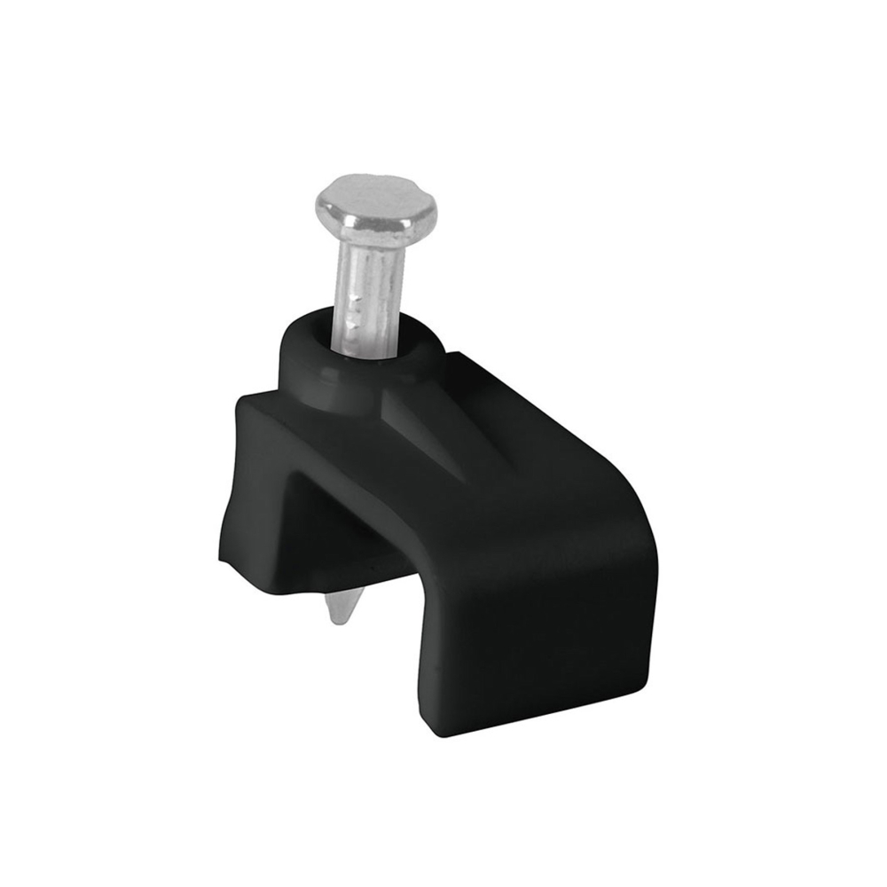 Bolsa con 20 grapas negras de 9.5 mm para cable plano GPL-10N