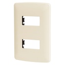 Placa de 2 módulos, marfil, Línea Italiana, VOLTECK PPDO-I