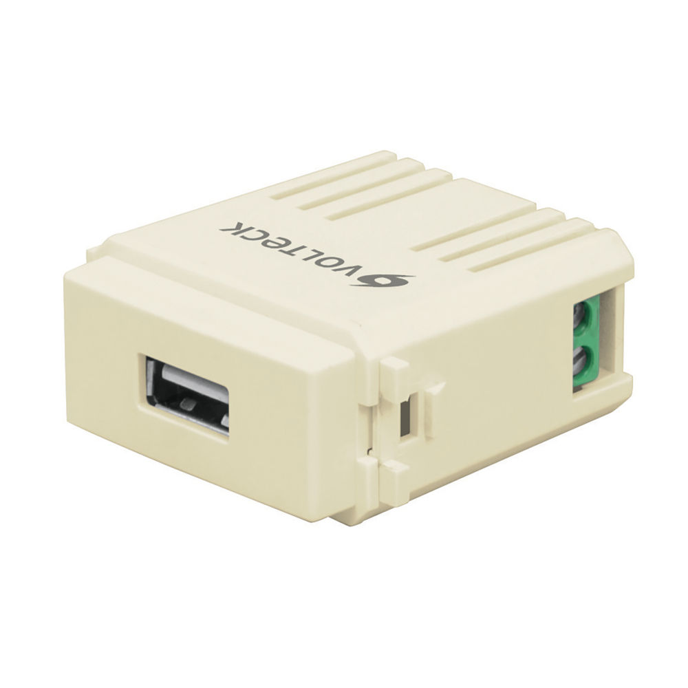 Módulo puerto USB, línea Italiana, color marfil, VOLTECK CUSB-I