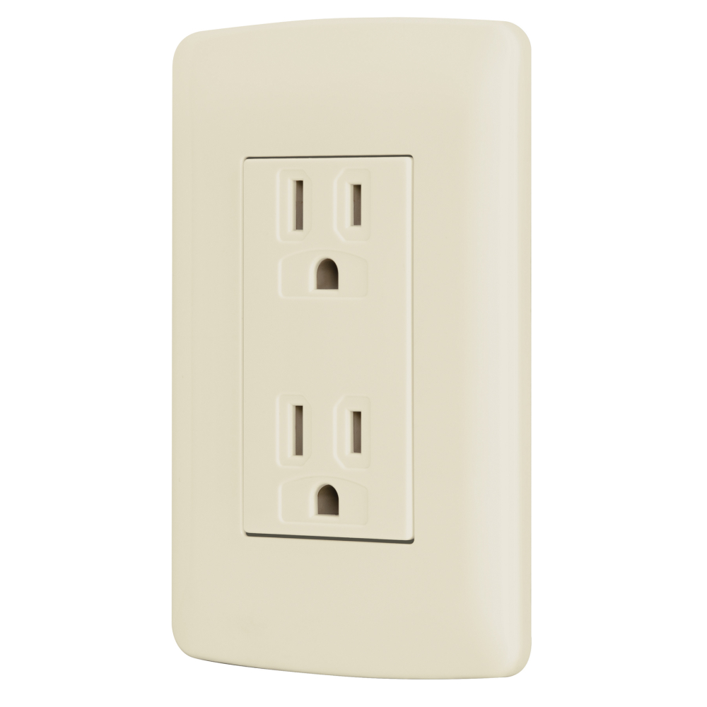 Contacto dúplex aterrizado, color marfil, línea Italiana CODO-I