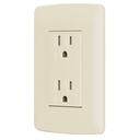 Contacto dúplex aterrizado, color marfil, línea Italiana CODO-I