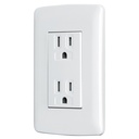 Contacto dúplex aterrizado, color blanco, línea Italiana CODO-IB