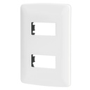Placa de 2 módulos, blanca, Línea Italiana, VOLTECK PPDO-IB