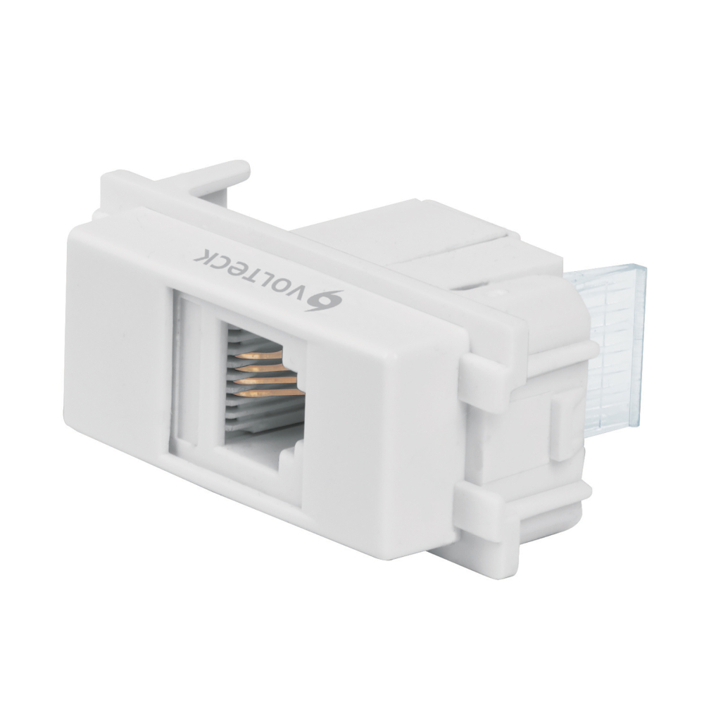 Toma de teléfono, línea Italiana, color blanco, VOLTECK TE-IB