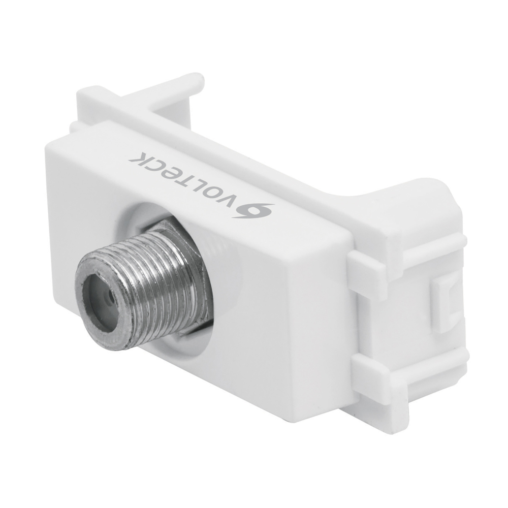 Toma de televisión, línea Italiana, color blanco, Volteck TV-IB