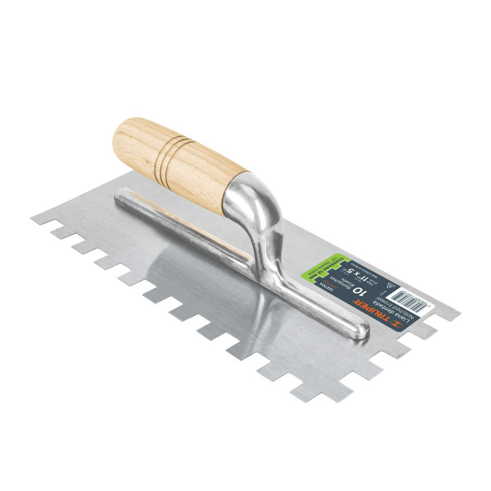 Llana 11' dentado cuadrado 1/2', 10 remaches, mango madera LLM-11CG