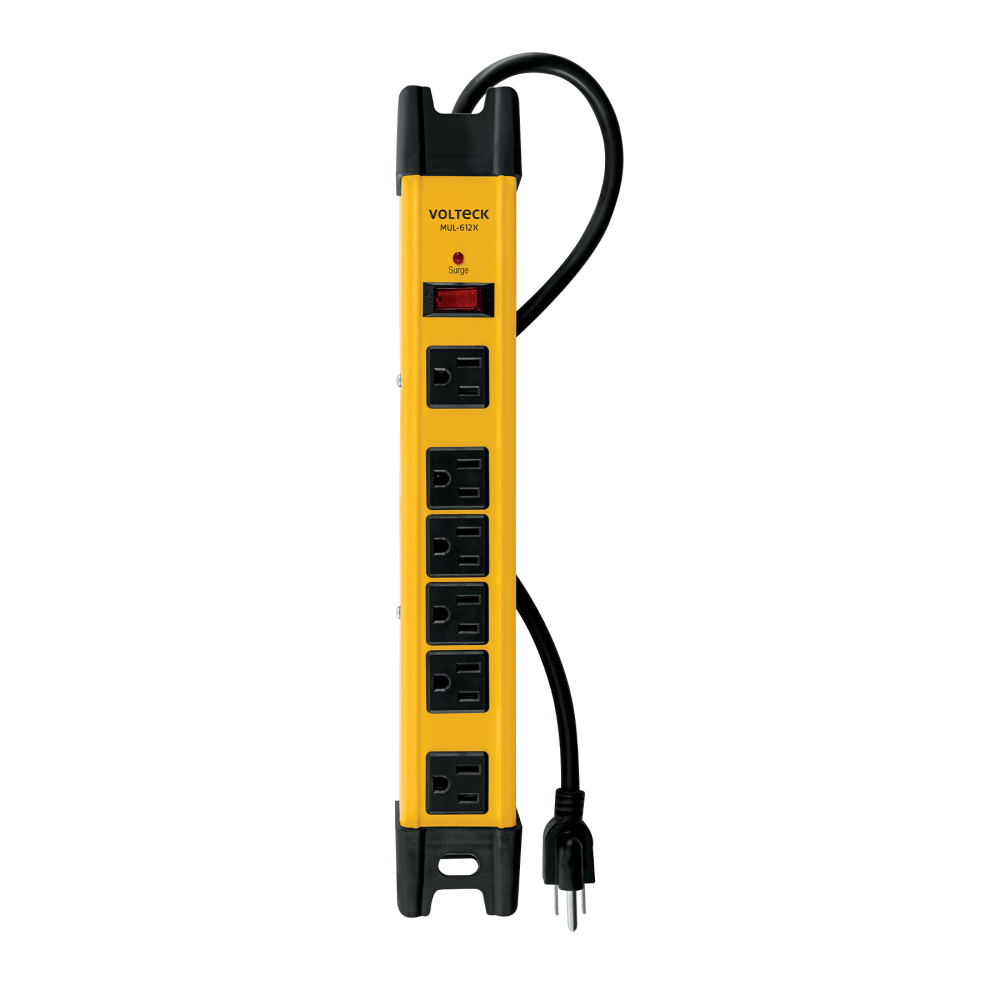 Multicontacto 14 AWG industrial supresor de picos 6 entradas MUL-612X