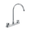 Mezcladora 8' fregadero, ABS, cuello curvo, hexagonal, BASIC FP-320