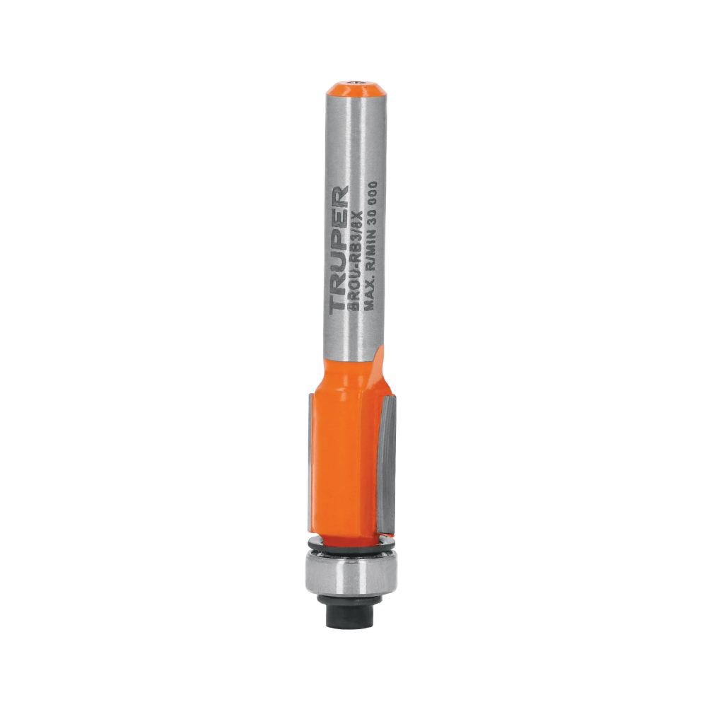 Broca para router, corte recto, 3/8' con balero, TRUPER BROU-RB3/8X