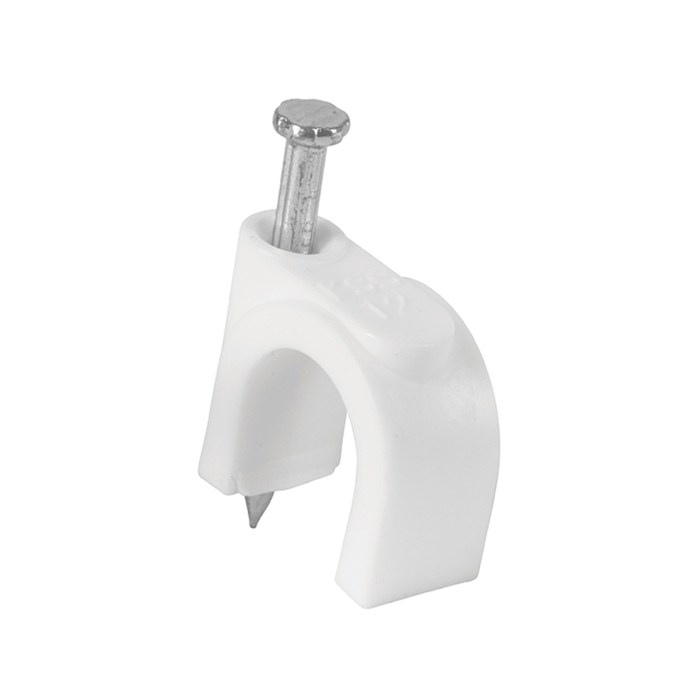 Bolsa con 20 grapas blancas de 10 mm para cable redondo GCU-10B