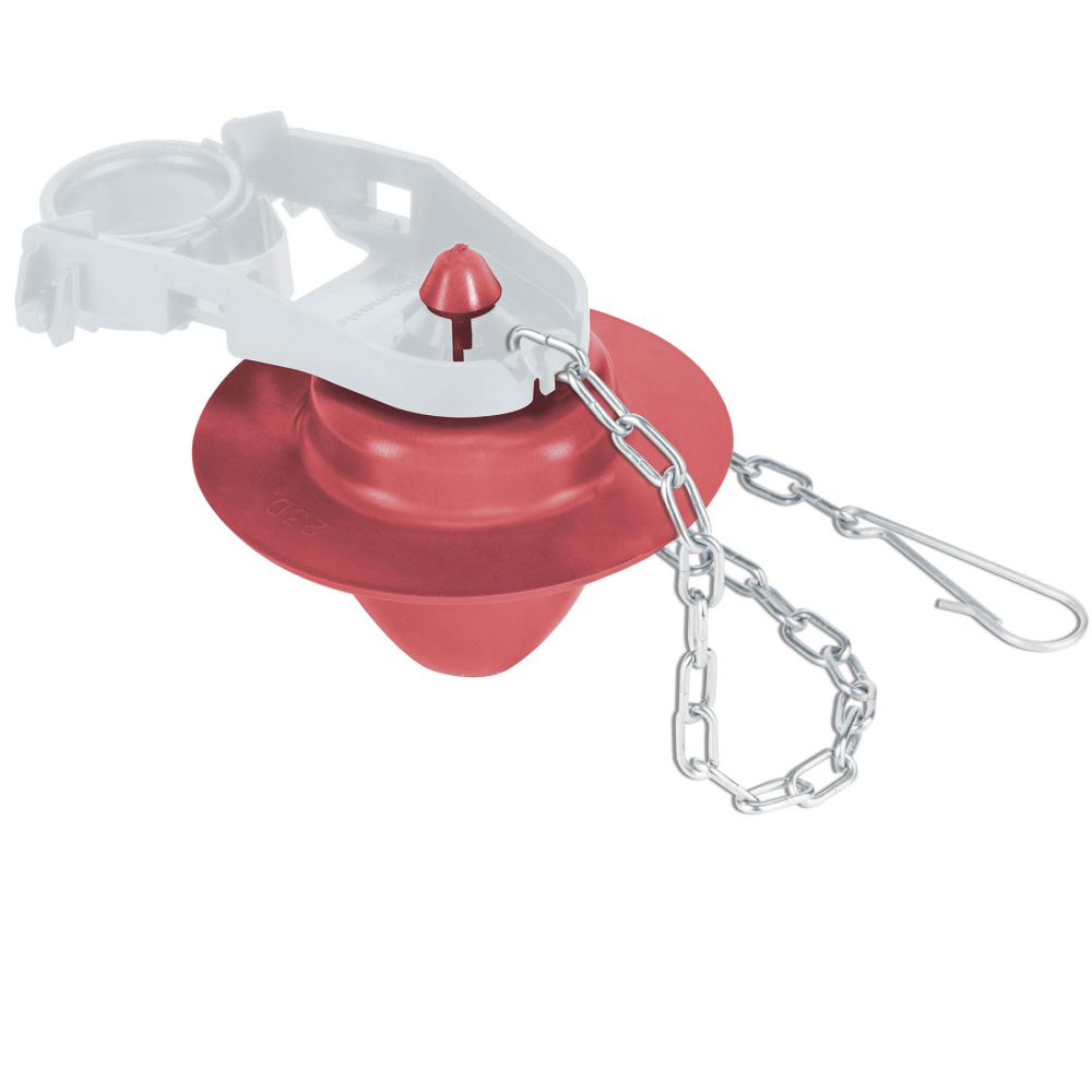 Sapo 2' para WC, silicona rígida, cadena inoxidable, FOSET SA-009