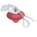 Sapo 2' para WC, silicona rígida, cadena inoxidable, FOSET SA-009