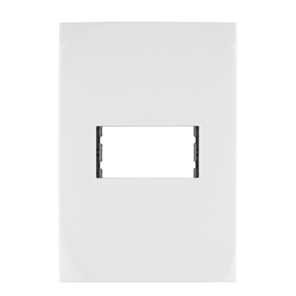 Placa 1 módulo de ABS, línea Oslo, color blanco, VOLTECK PPSE-OB