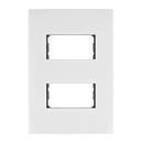 Placa 2 módulos de ABS, línea Oslo, color blanco, Volteck PPDO-OB