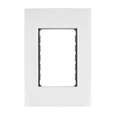 Placa 3 módulos de ABS, línea Oslo, color blanco, VOLTECK PPTR-OB